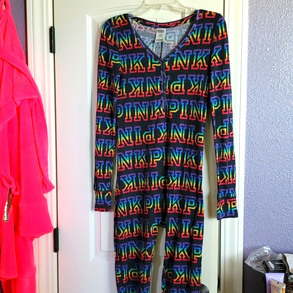 Pink Victoria secret thermal onesie